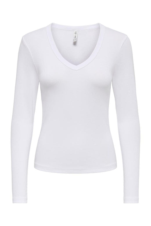 Only - Onlriley L/S V Neck Top - 5263442 Cloud Dancer