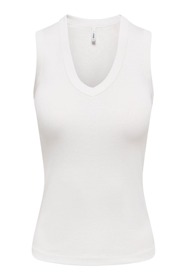 Only - Onlrina V-Neck Tank Top S/L - 5255756 Antique White Toppe 