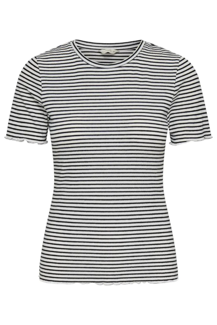 Only - Onlsaga O-Neck S/S Top - 5066462 Cloud Dancer Black T-shirts 