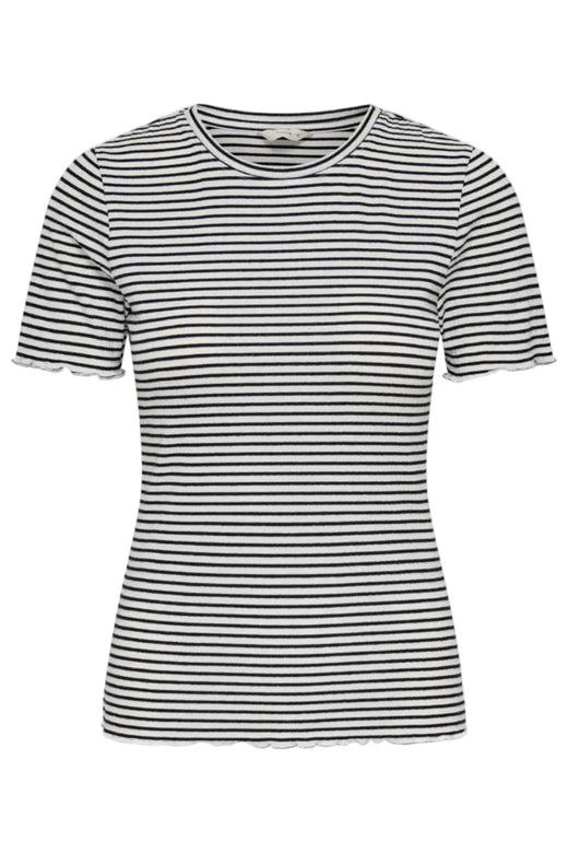 Only - Onlsaga O-Neck S/S Top - 5066462 Cloud Dancer Black T-shirts 