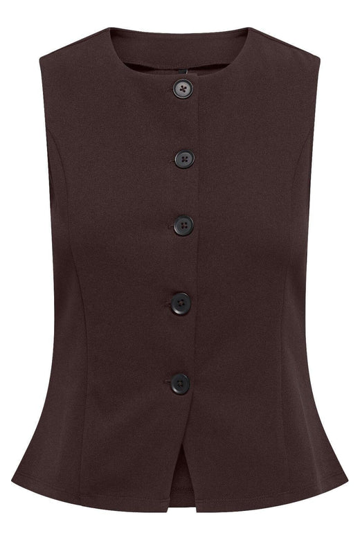 Only - Onlsania Life S/L Button Vest - 4928566 Black Coffee Veste 