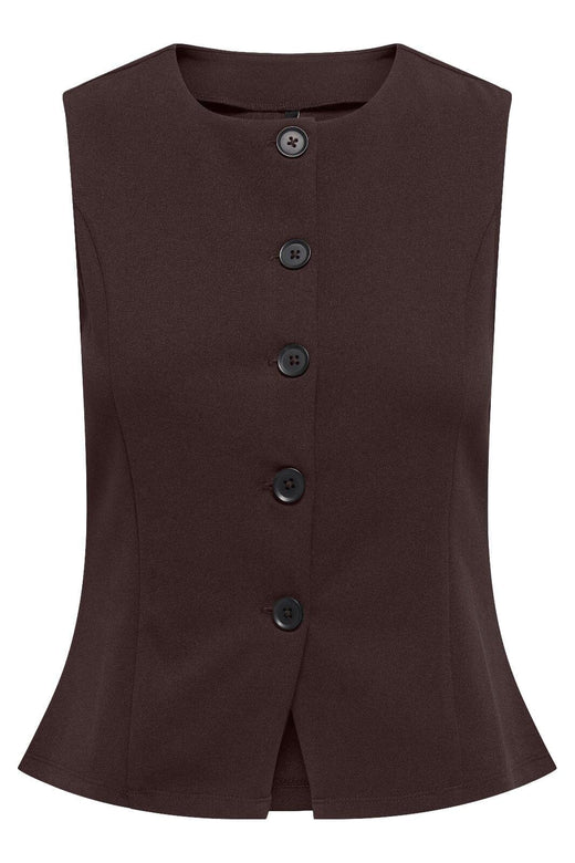 Only - Onlsania Life S/L Button Vest - 4928566 Black Coffee Veste 