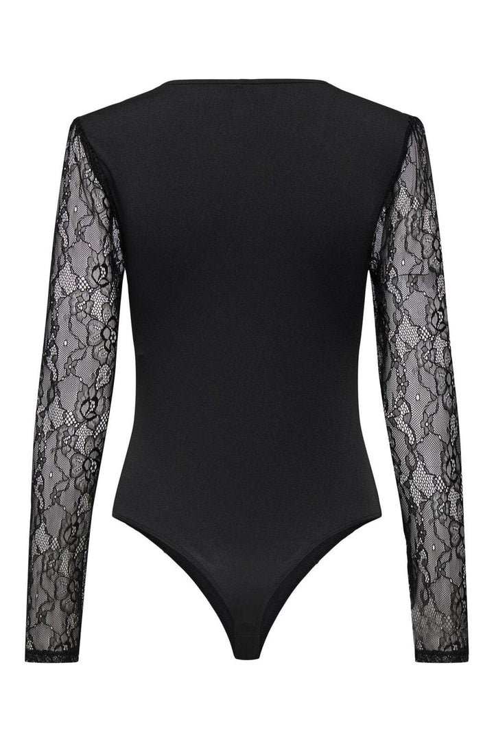 Only - Onlsia V-Neck L/S Lace Body Acc - 4863296 Black