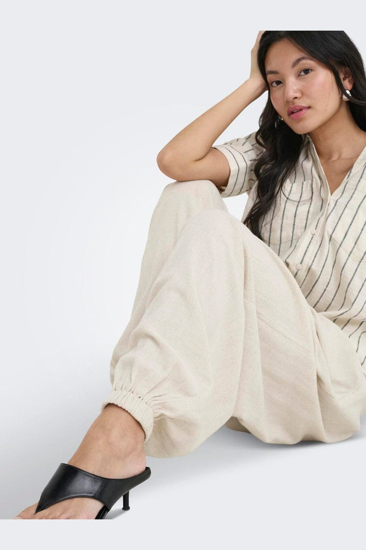 Only - Onlsiesta Linen Bl Baggy Barrel - 5004995 Moonbeam