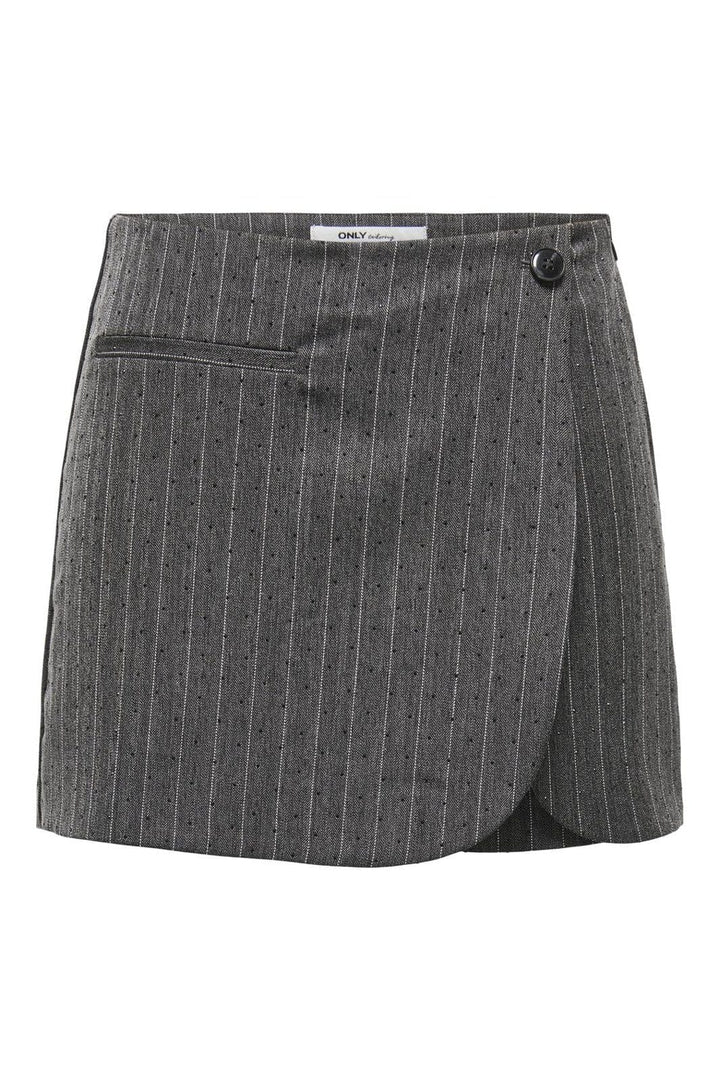 Only - Onlsiga Life Hb Rhine Skort Tlr - 4857889 Dark Grey Melange Pinstripe W. Rhinestone