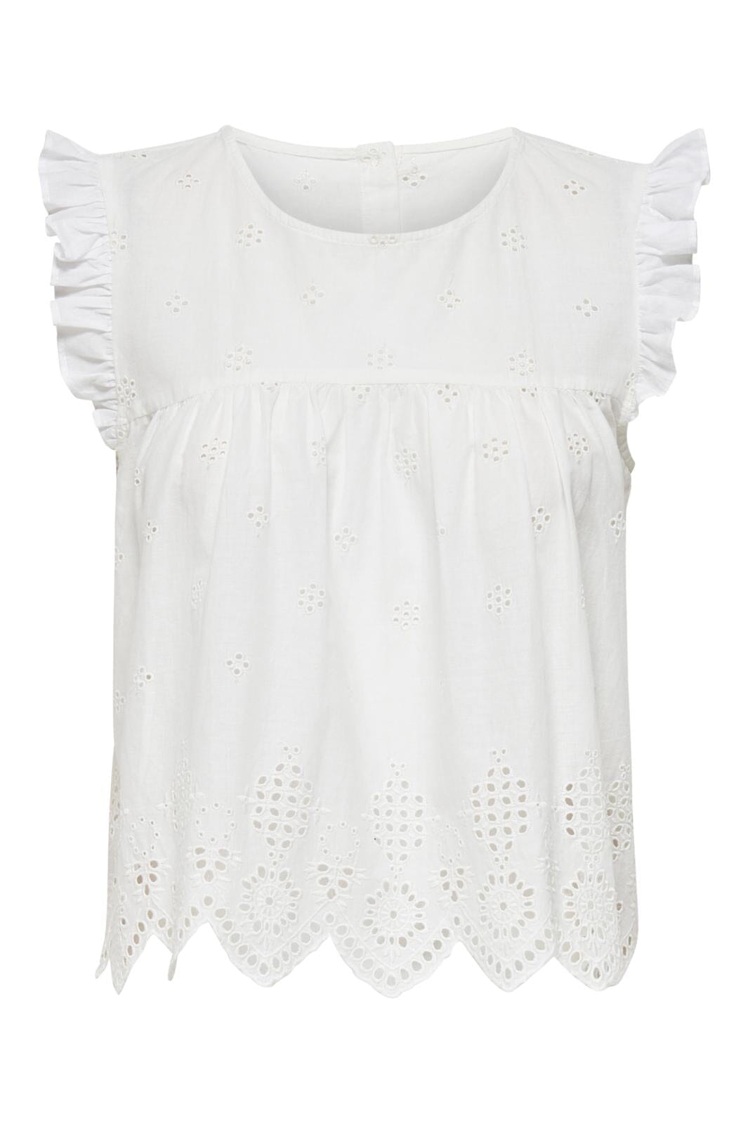 Only - Onlsilla S/L Frill Top - 3454773 Cloud Dancer