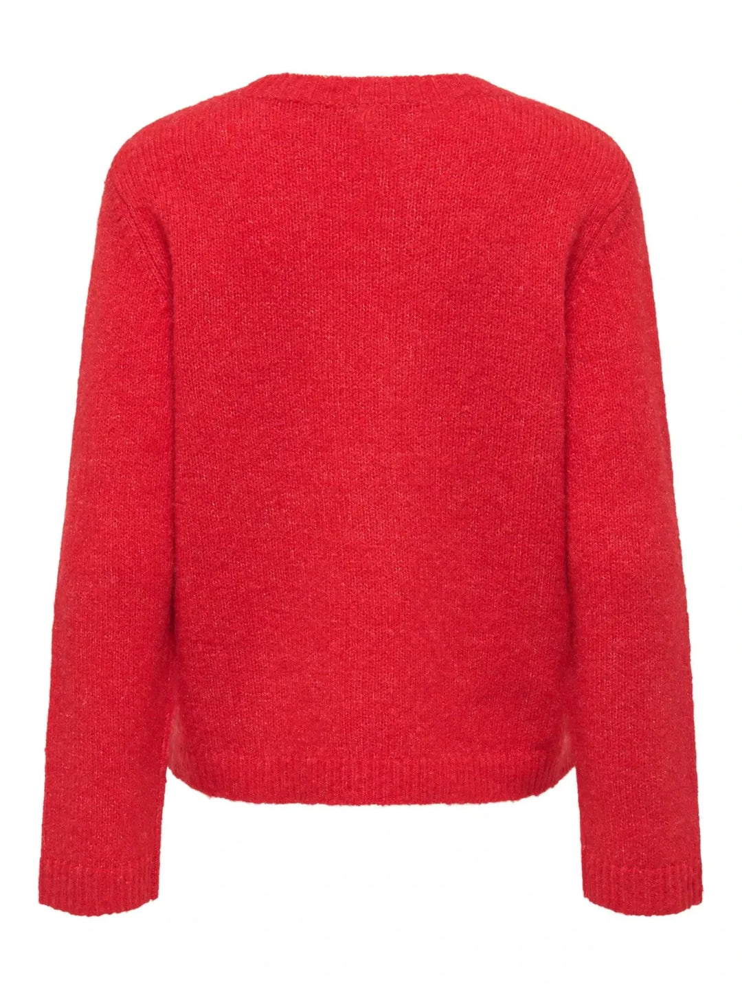 Only - Onlsophie Ls O-Neck Bf Knt - 5184558 Barbados Cherry Melange Strikbluser 
