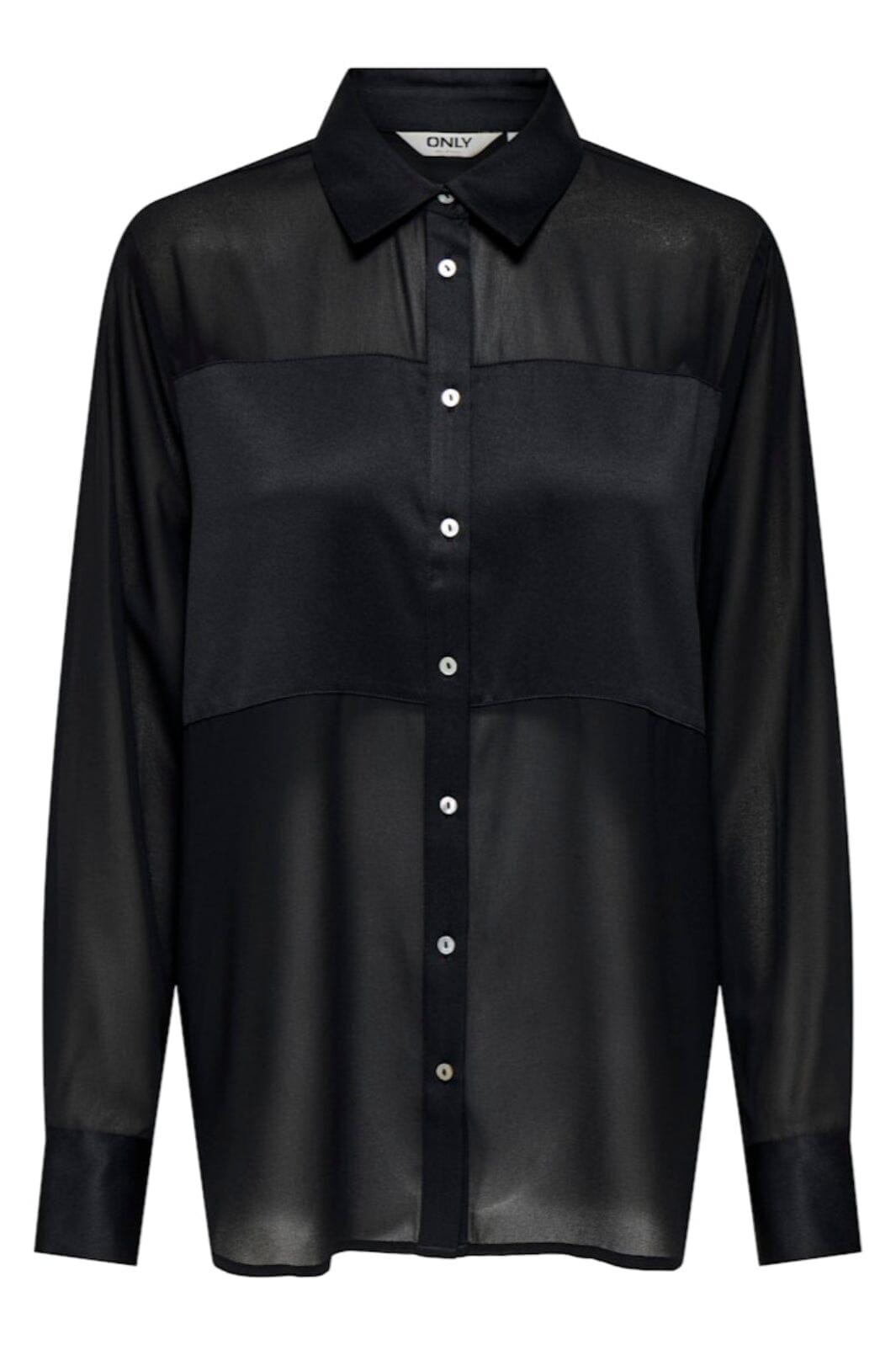 Only - Onlstar Life L/S Breeana Mix Shirt Solid - 4883781 Black Skjorter 