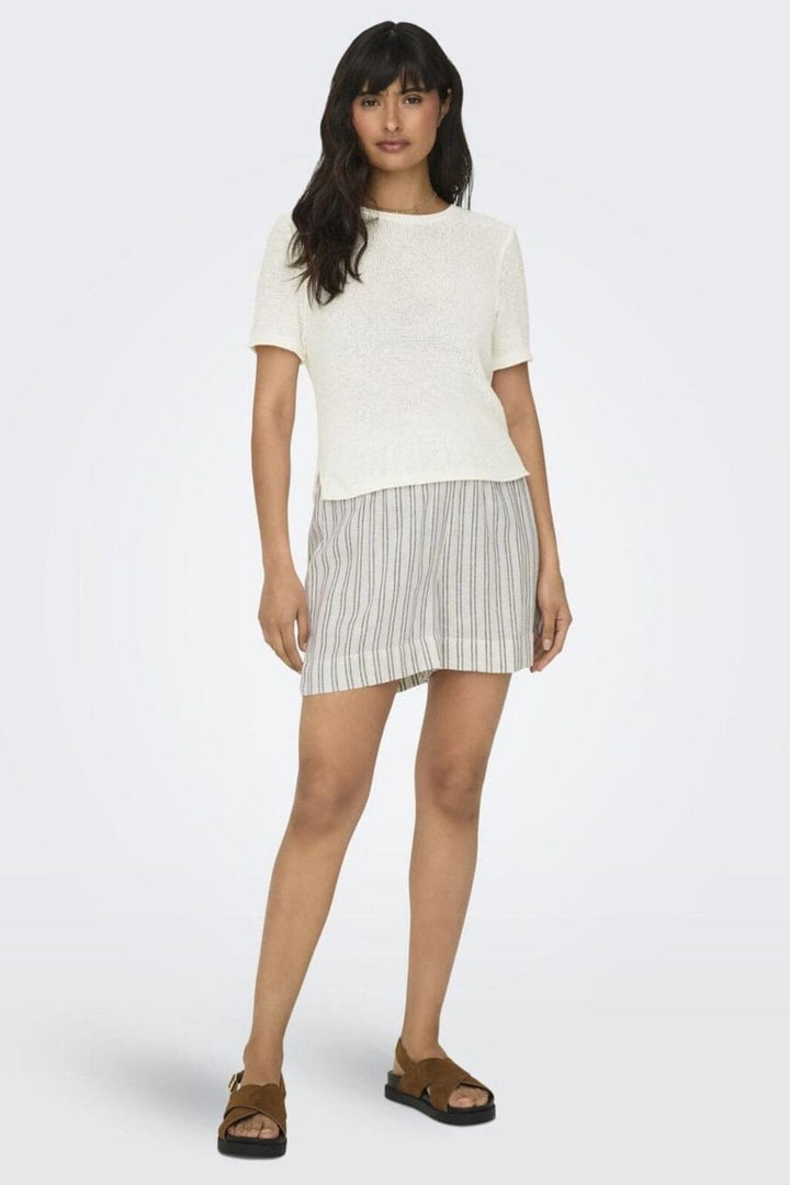 Only - Onlsunny S/S Pullover Knt - 3851941 Cloud Dancer