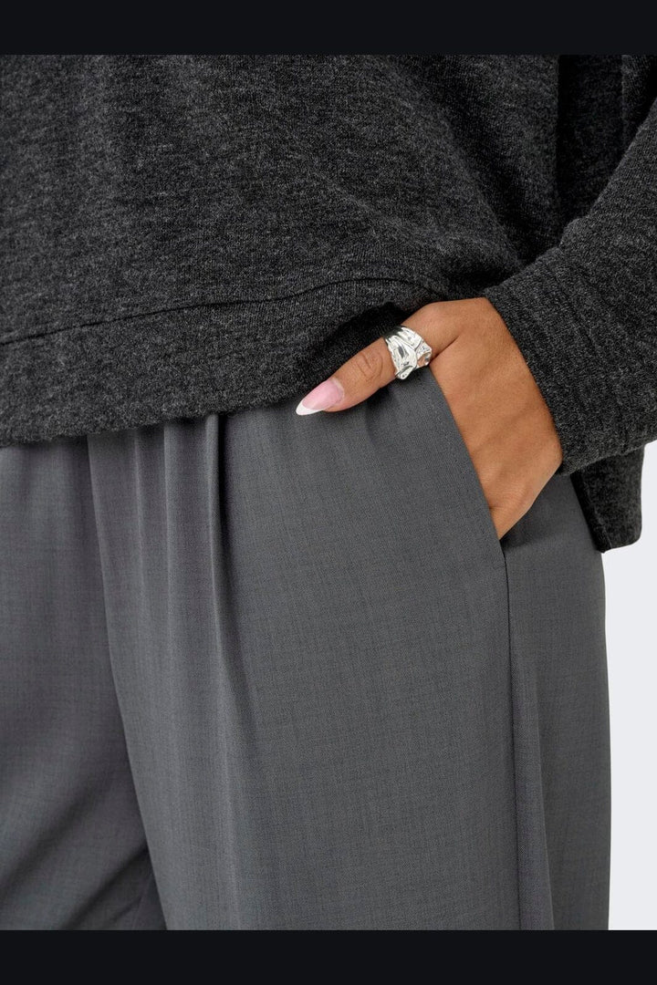 Only - Onlsvea Life Pull-Up Pant - 4880107 Dark Grey Melange