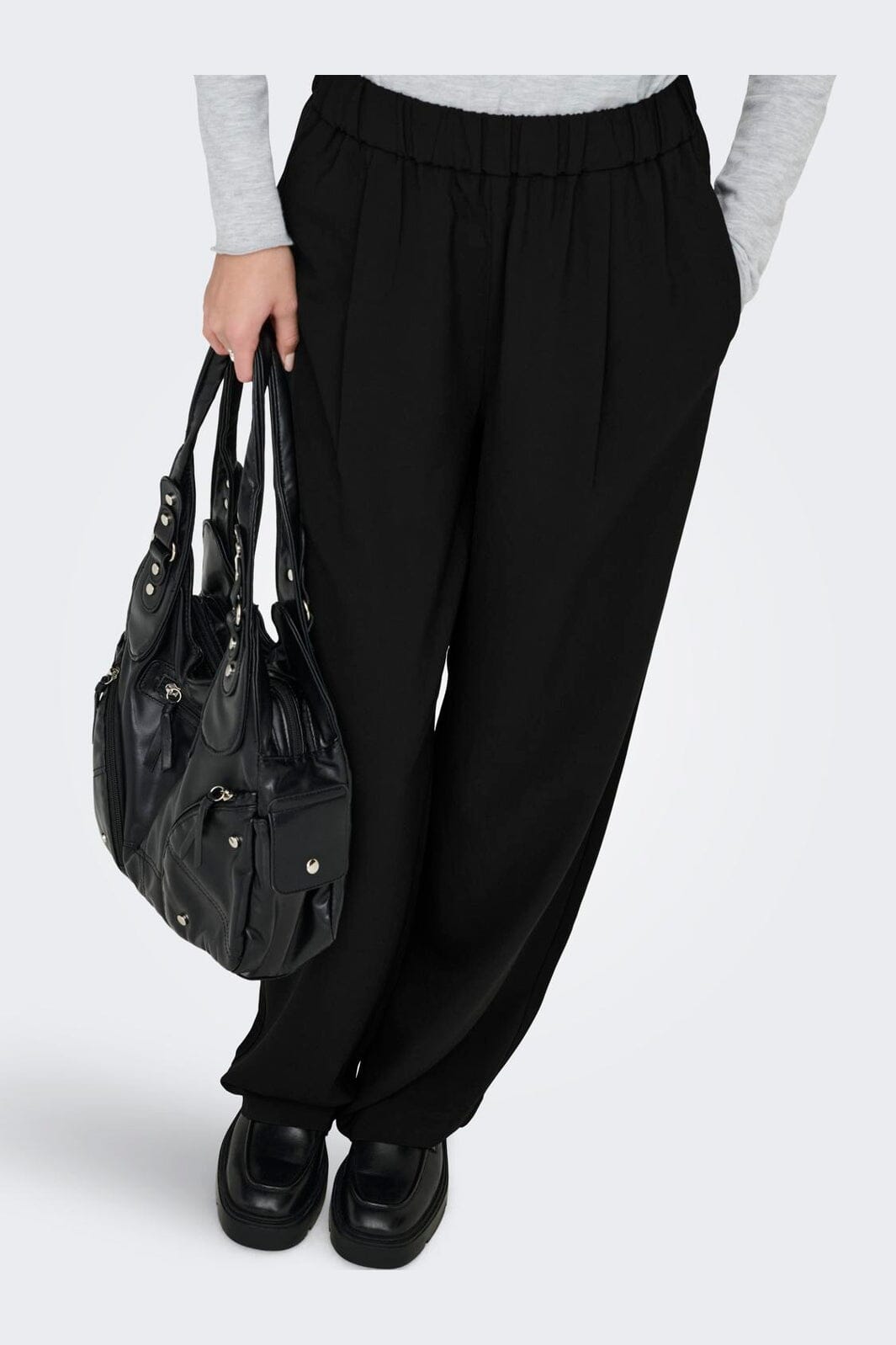 Only - Onlsvea Life Pull-Up Pant - 4957589 Black