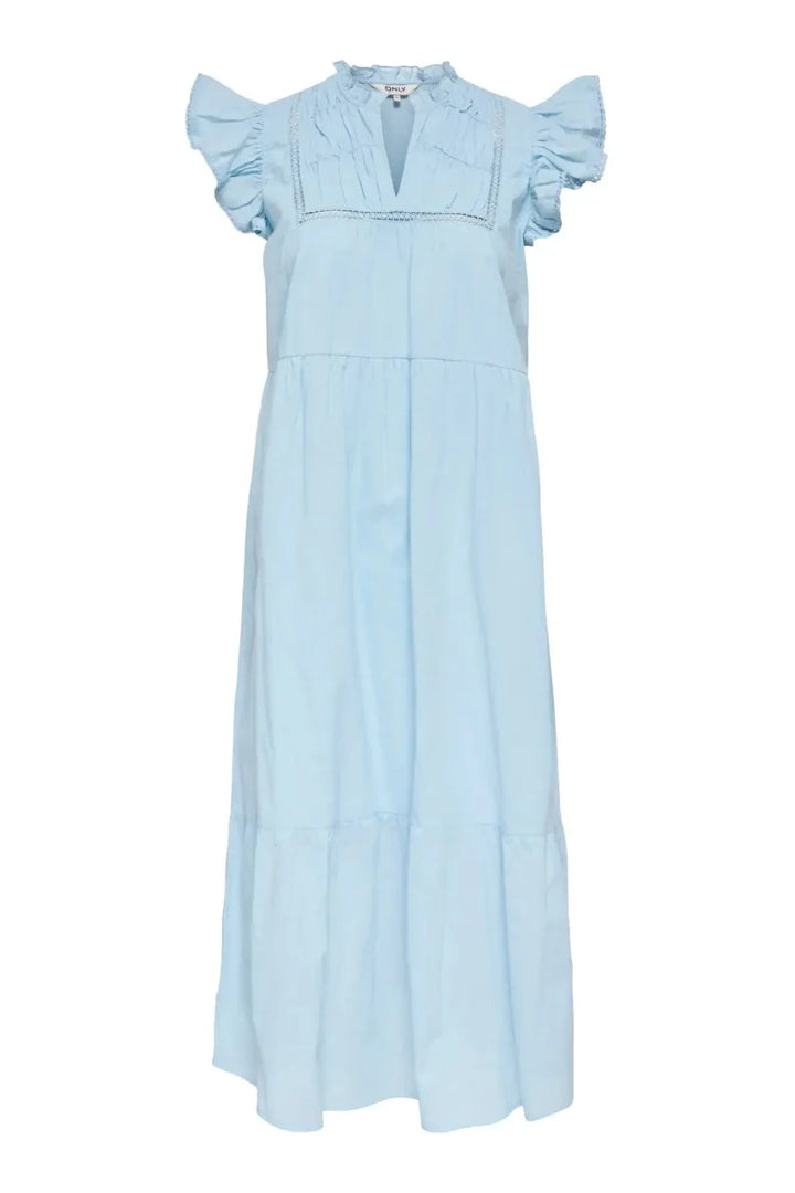 Only - Onltea-Idris S/L Frill Tape Dress - 5014281 Dream Blue Kjoler 