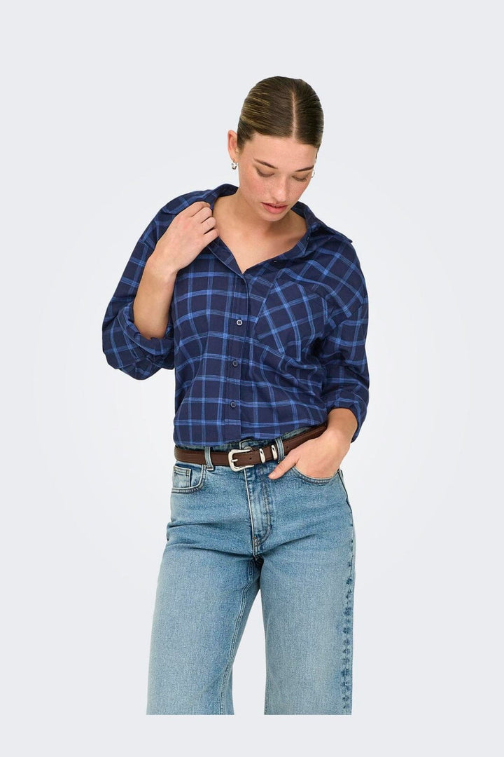 Only - Onltea L/S Shirt - 5055497 Night Sky Tea Check