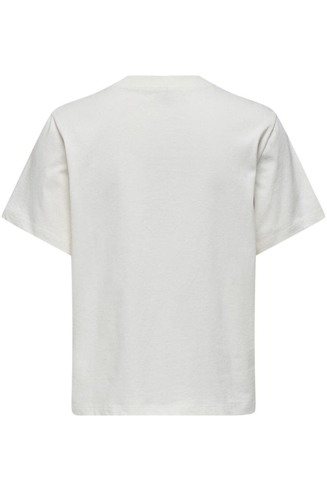 Only - Onltille S/S Tee - 4897464 Cloud Dancer Orange Swirl