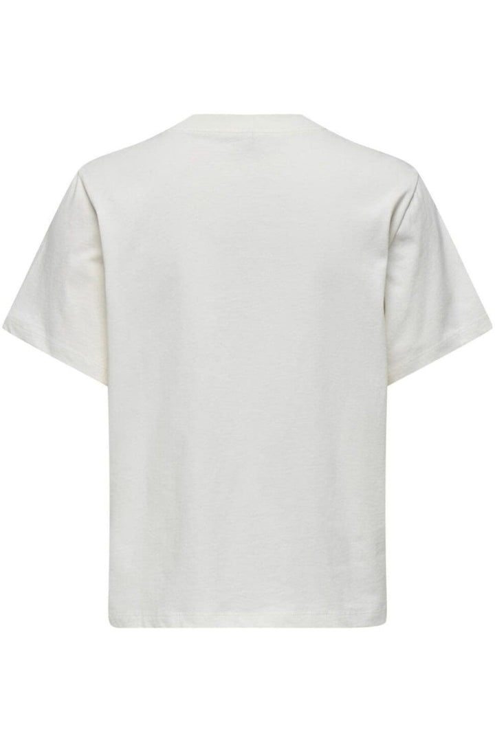 Only - Onltille S/S Tee - 4897464 Cloud Dancer Orange Swirl