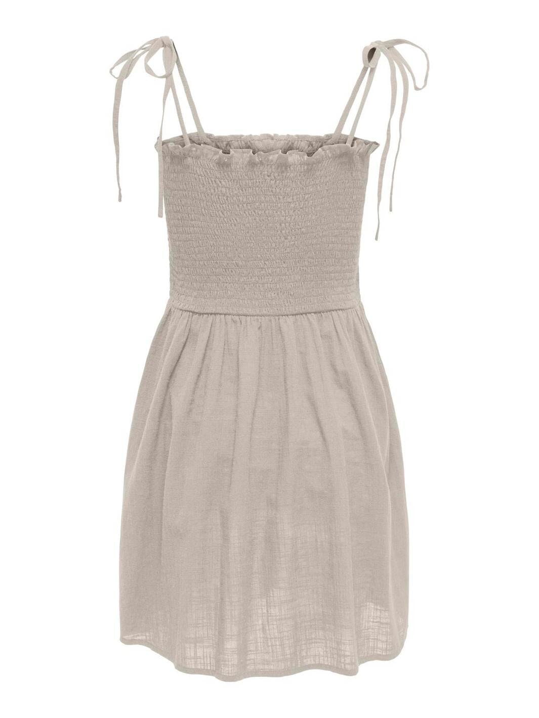 Only - Onltizana Strap Smock Short Dress - 4865349 Silver Lining