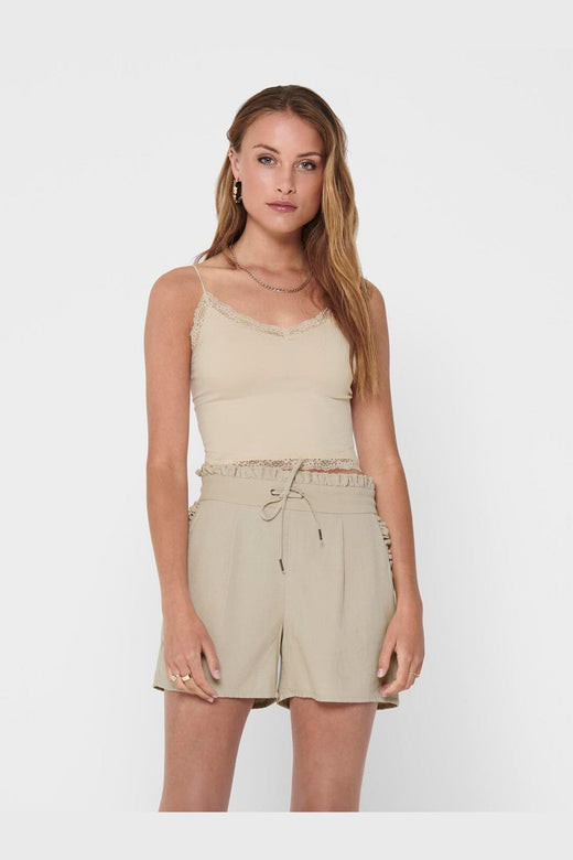 Only - Onlvicky Lace Seamless Cropped Top - 3517188 Peach Taffy