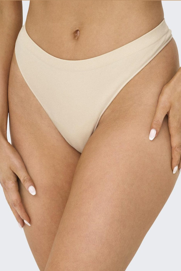 Only - Onlvicky Rib S-Les Thong 3-Pack Acc - 4779817 Peach Taffy X 3