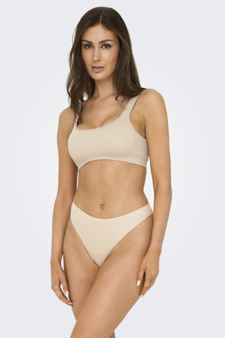 Only - Onlvicky Rib S-Les Thong 3-Pack Acc - 4779817 Peach Taffy X 3