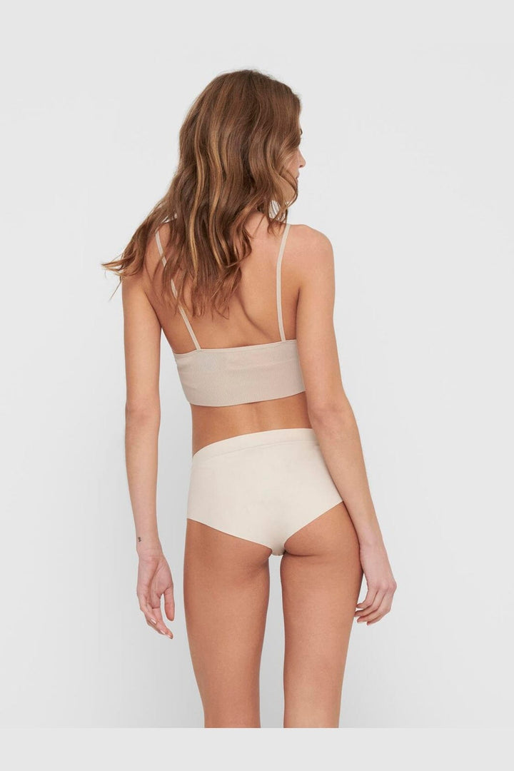 Only - Onlvicky Rib Seamless Vneck Top Acc - 3628041 Peach Taffy