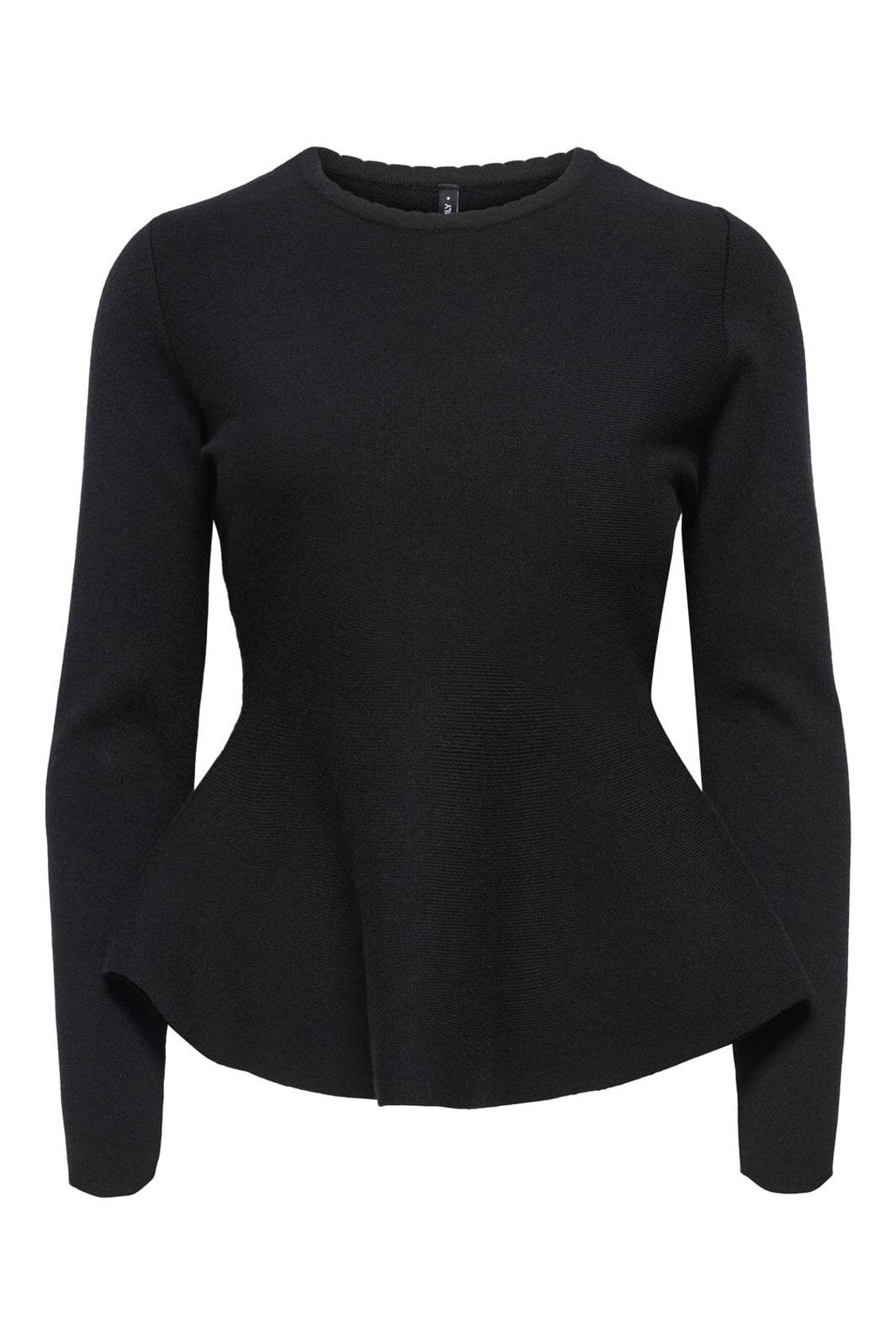 Only - Onlvilda Ls Peplum O-Neck Knt - 5026293 Black