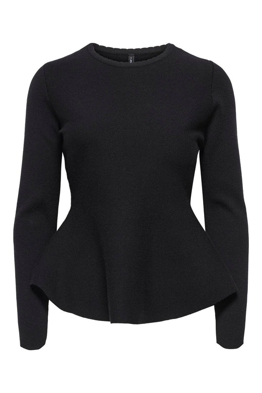 Only - Onlvilda Ls Peplum O-Neck Knt - 5026293 Black