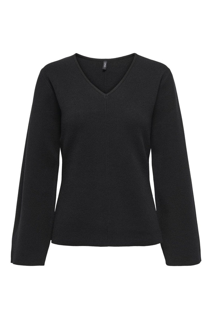 Only - Onlviola Ls Fit V-Neck Knt - 4940903 Black
