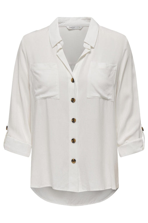Only - Onlyasmin Shirt L/S - 4304302 Snow White Skjorter 