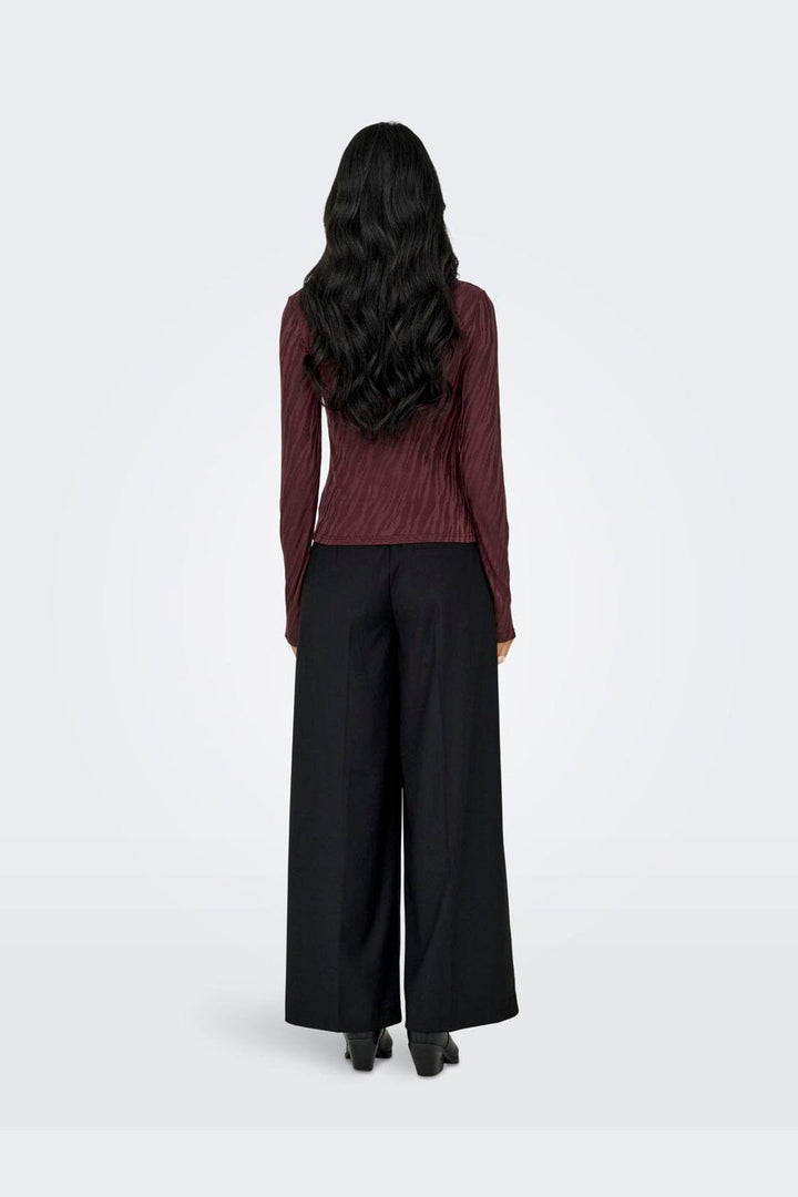 Only - Onlzele L/S Roundneck Top - 4916070 Decadent Chocolate Jose Zebra