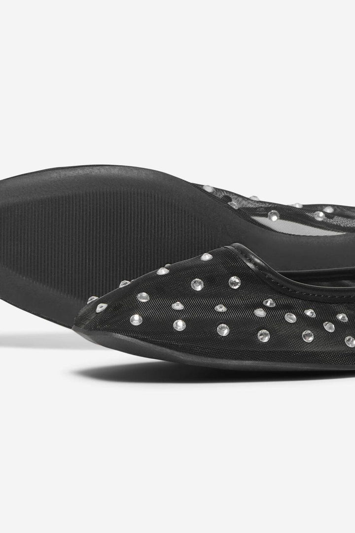 Only Shoes - Onlakira-4 Mesh Studs Ballarina - 4842595 Black