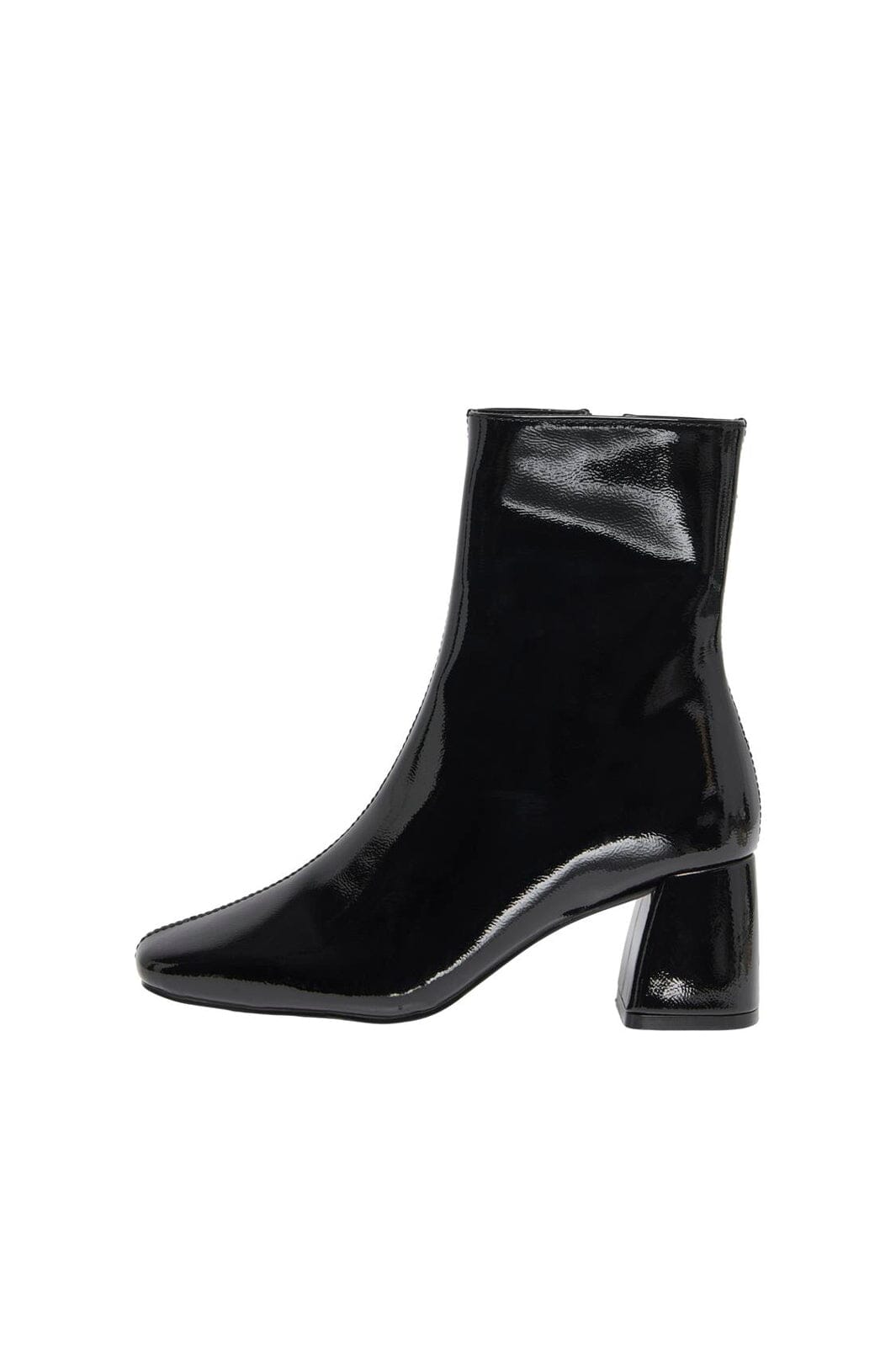 Only Shoes - Onlbrielle-1 Pu Heeled Boot - 4842706 Black Wrinkled Patent