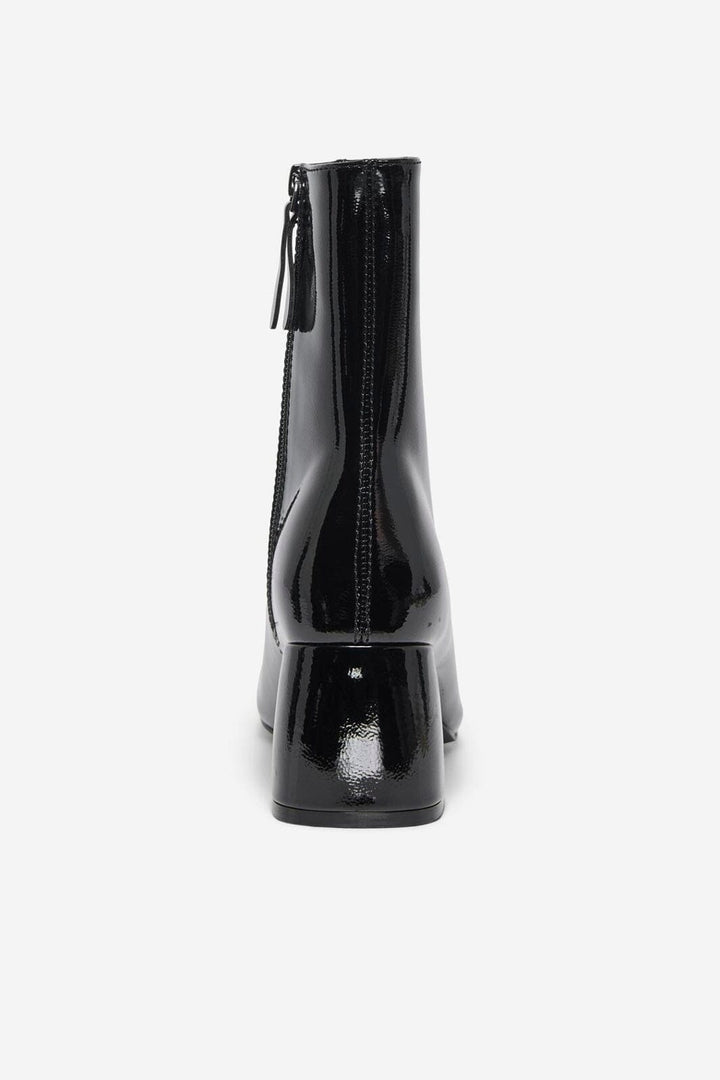 Only Shoes - Onlbrielle-1 Pu Heeled Boot - 4842706 Black Wrinkled Patent
