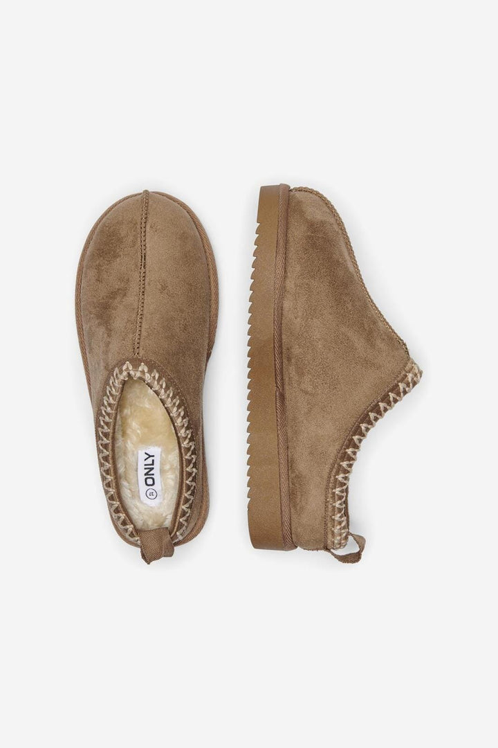 Only Shoes - Onlstella Teddy Lined Slipper - 4627078 Cognac