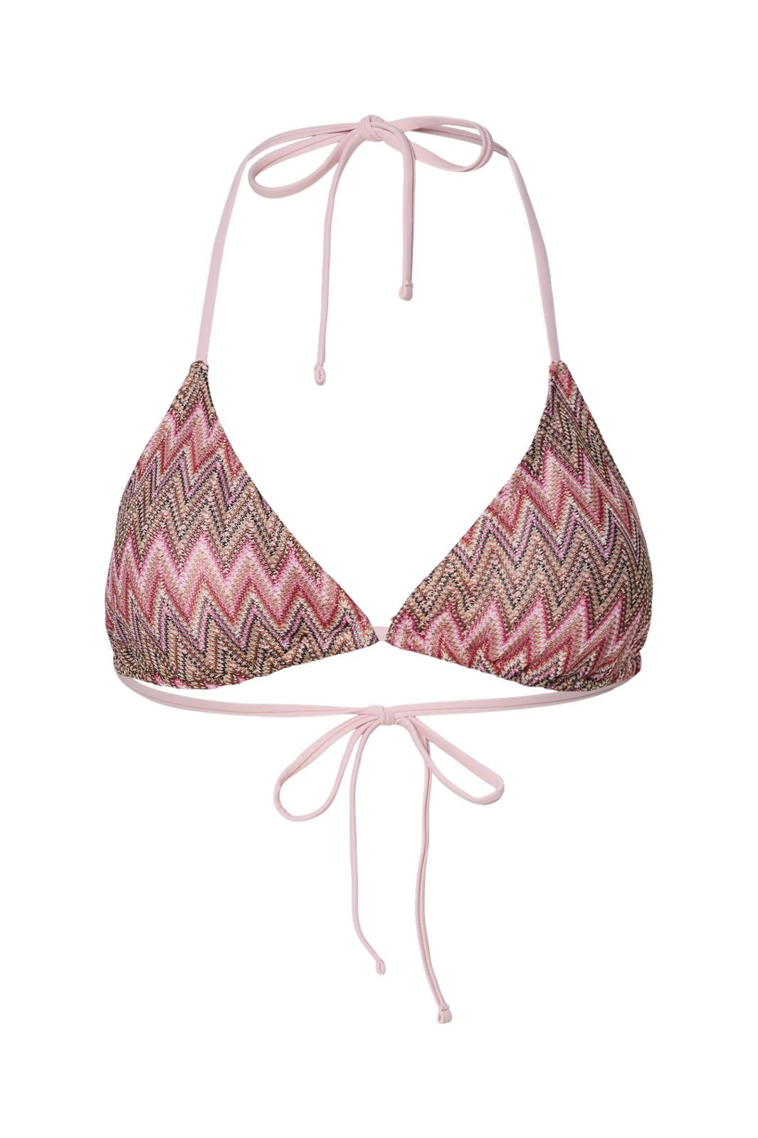 Pieces - Pcada Bikini Knitted Triangle Top Sww - 4694740 Rose Shadow Multi Color Jacquard Pattern