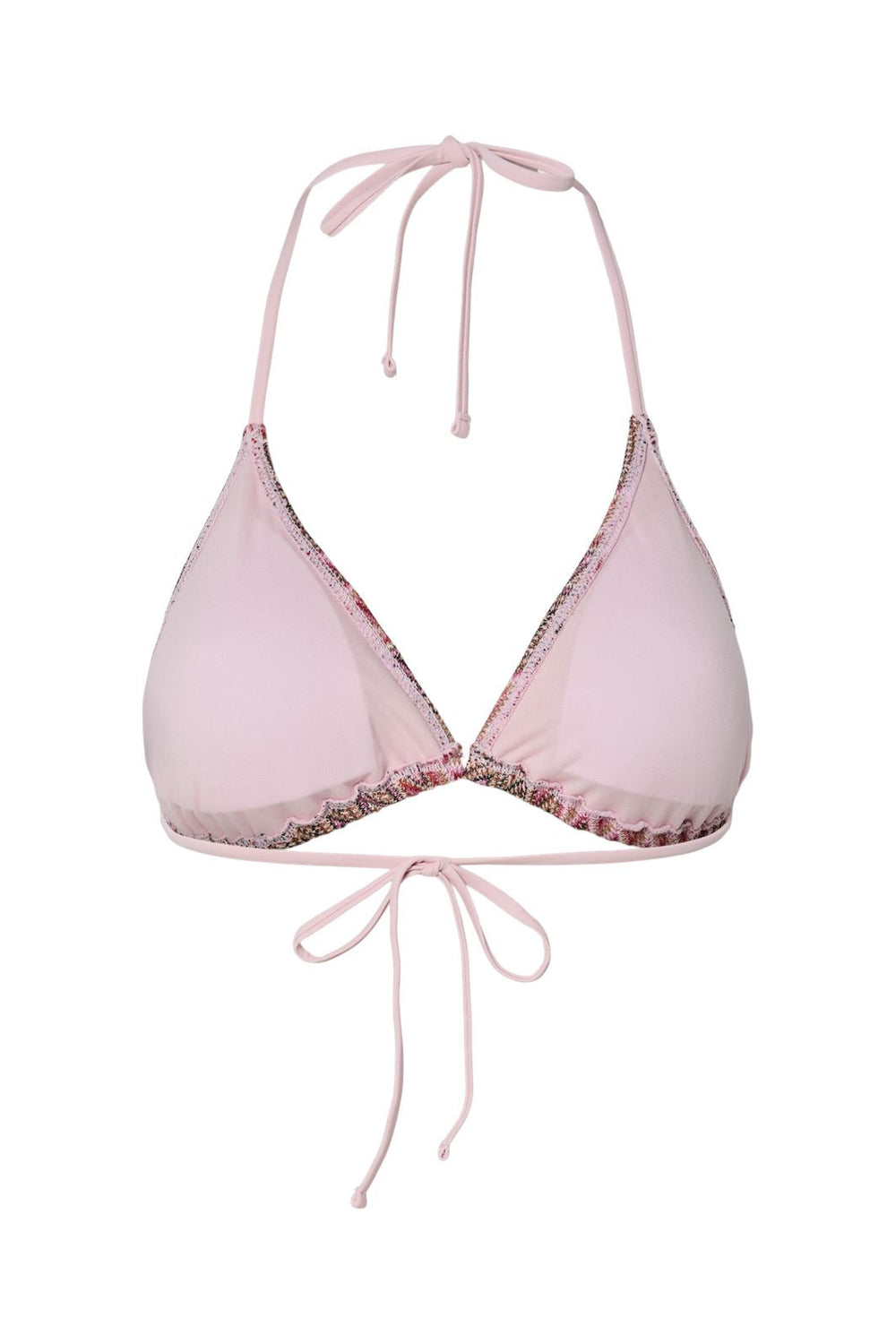 Pieces - Pcada Bikini Knitted Triangle Top Sww - 4694740 Rose Shadow Multi Color Jacquard Pattern