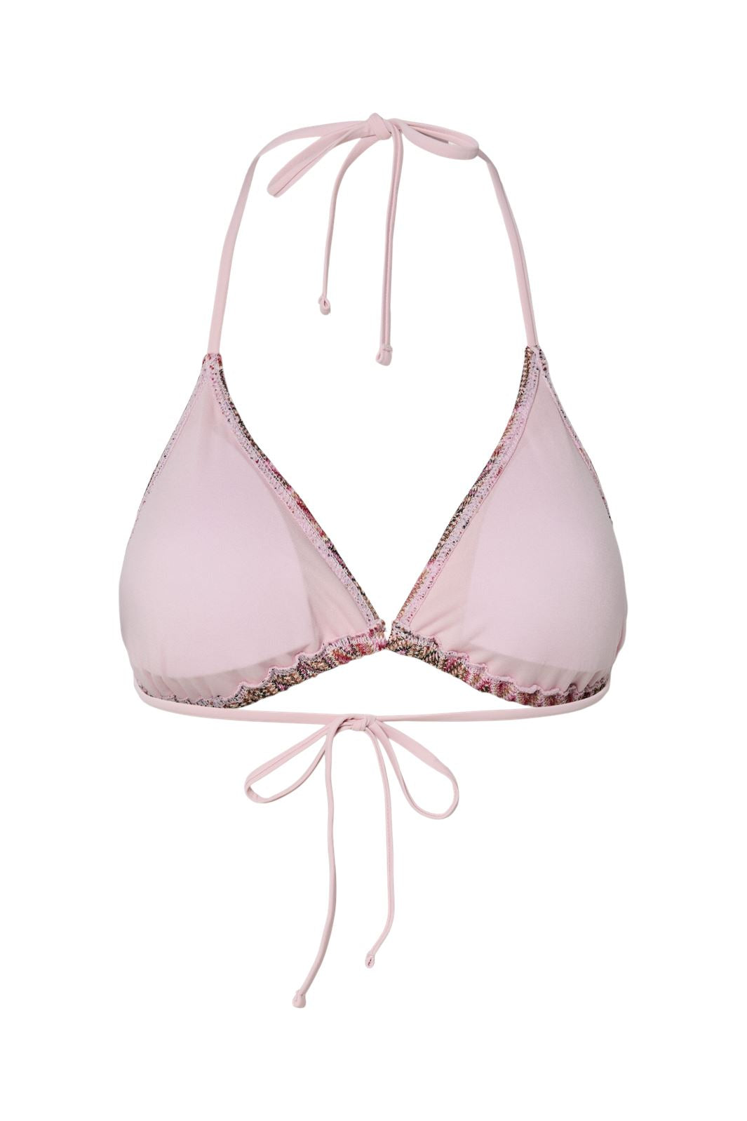 Pieces - Pcada Bikini Knitted Triangle Top Sww - 4694740 Rose Shadow Multi Color Jacquard Pattern