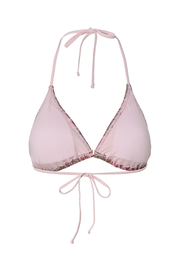 Pieces - Pcada Bikini Knitted Triangle Top Sww - 4694740 Rose Shadow Multi Color Jacquard Pattern