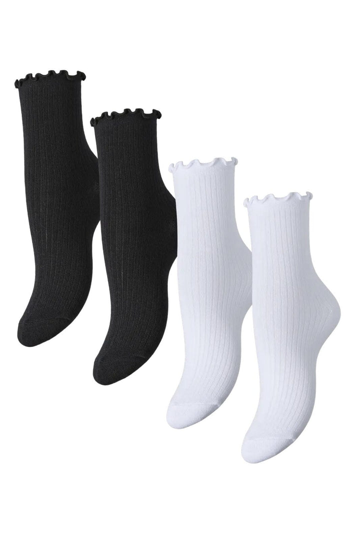 Pieces - Pcafia 4 Pack Socks - 4866212 Black 4-Pack Blc-Blc-Briw-Briw