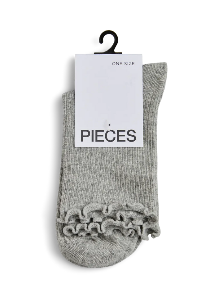 Pieces - Pcafia Socks - 4483379 Light Grey Melange Strømper 