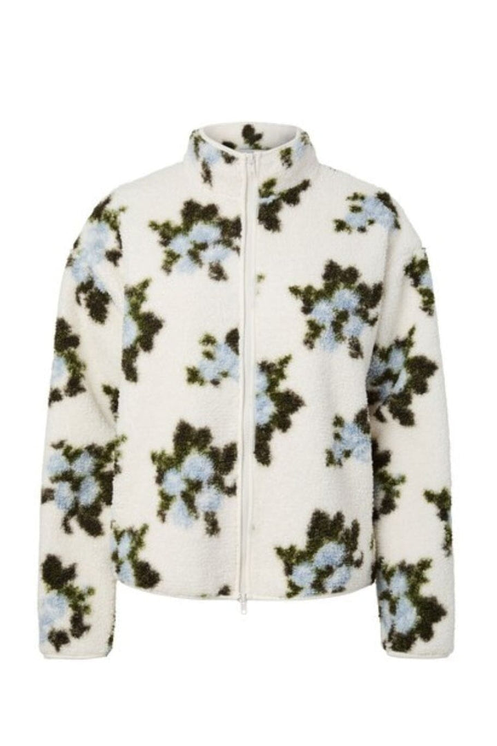 Pieces - Pcautumn Teddy Jacket - 5077094 Cloud Dancer Flower Jakker 