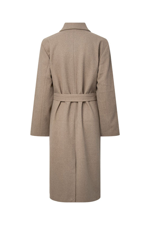 Pieces - Pcaya Long Coat - 5050603 Greige Melange