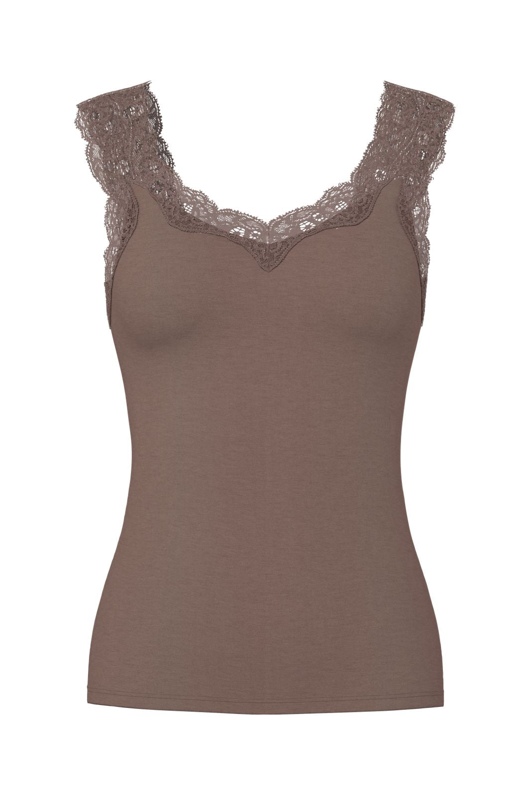 Pieces - Pcbarbera Lace Top - 4992859 Coffee Quartz