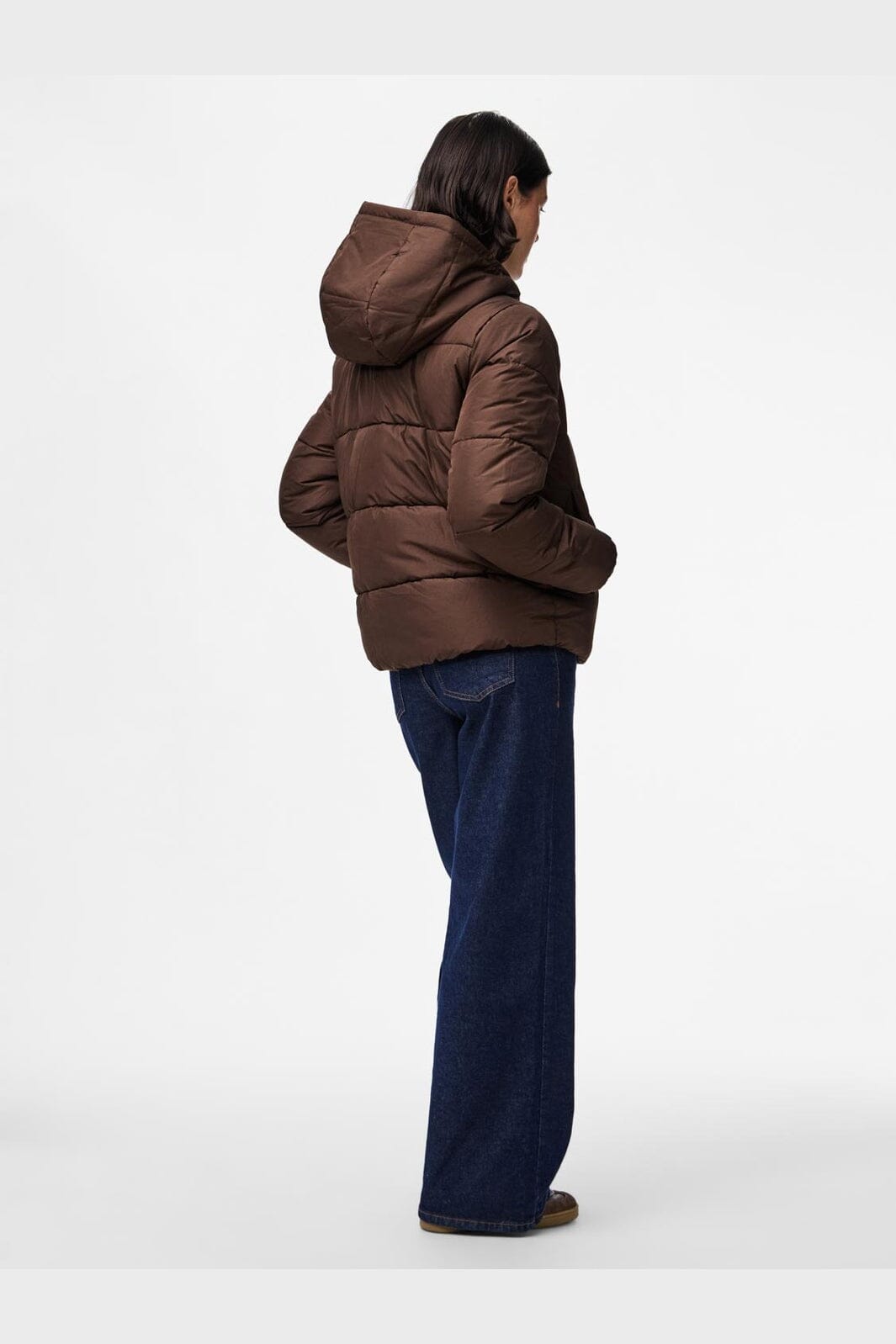 Pieces - Pcbee New Short Puffer Jacket - 4863592 Hot Fudge