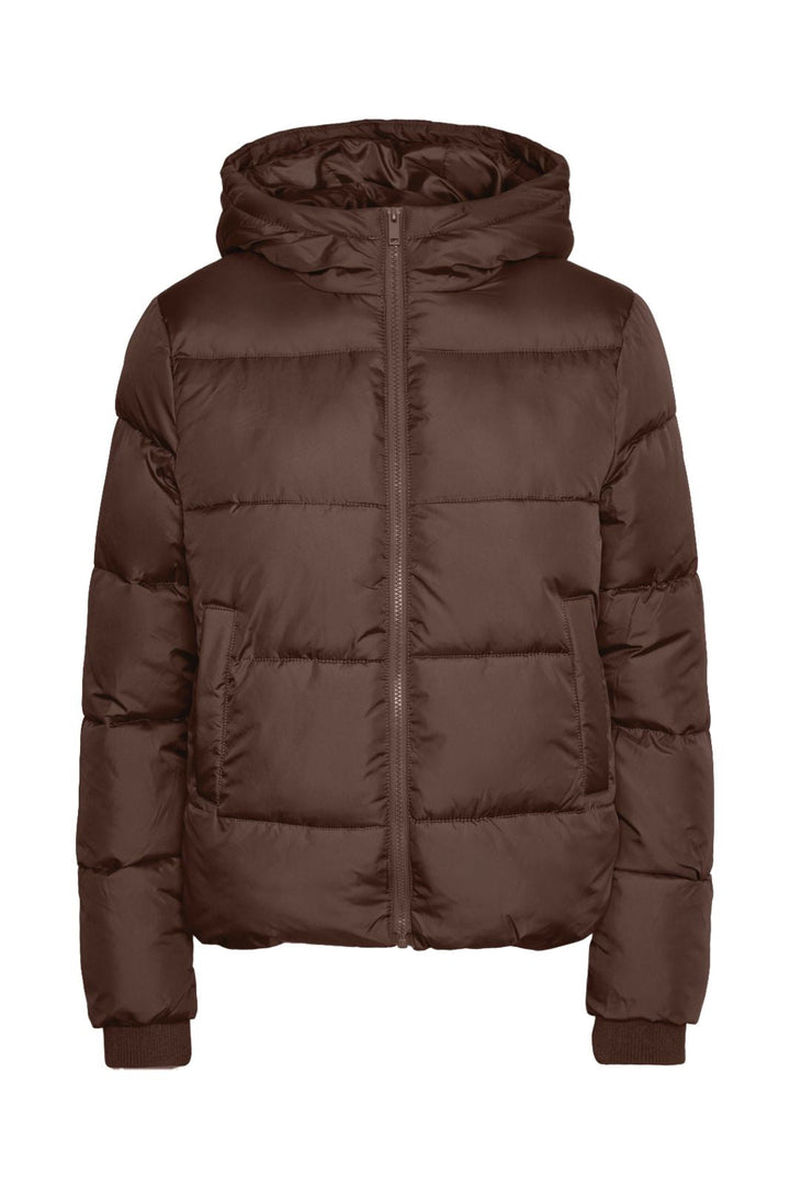 Pieces - Pcbee New Short Puffer Jacket - 4863592 Hot Fudge