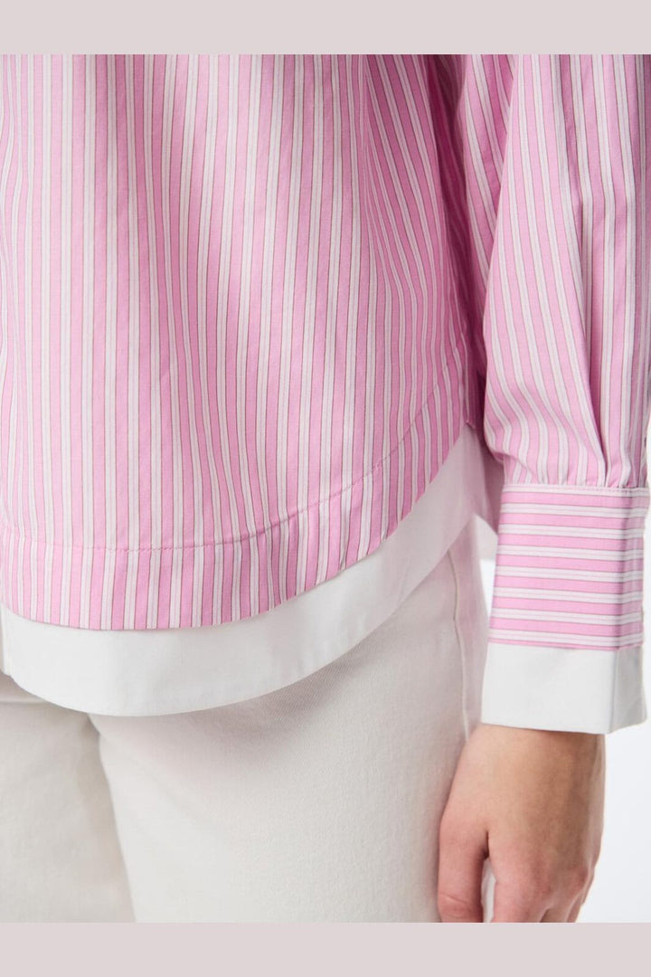 Pieces - Pcfamma Ls Loose Shirt Fsy - 4912392 Pink Tulle White/Pink Stripes