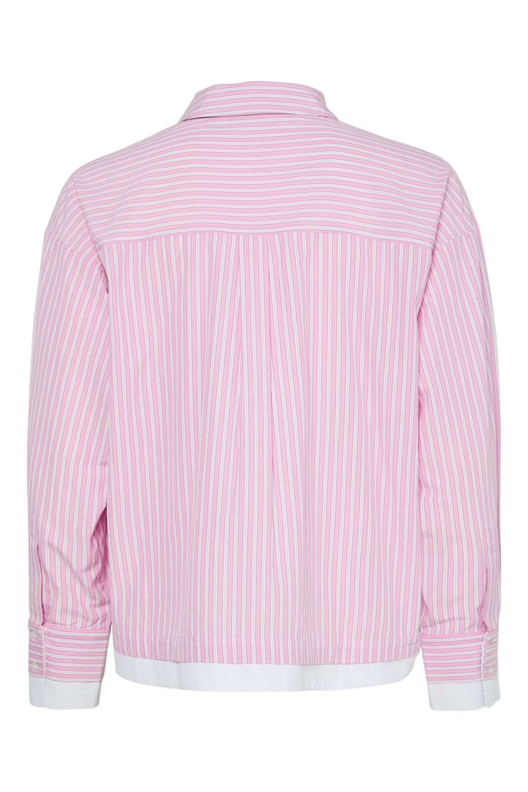 Pieces - Pcfamma Ls Loose Shirt Fsy - 4912392 Pink Tulle White/Pink Stripes