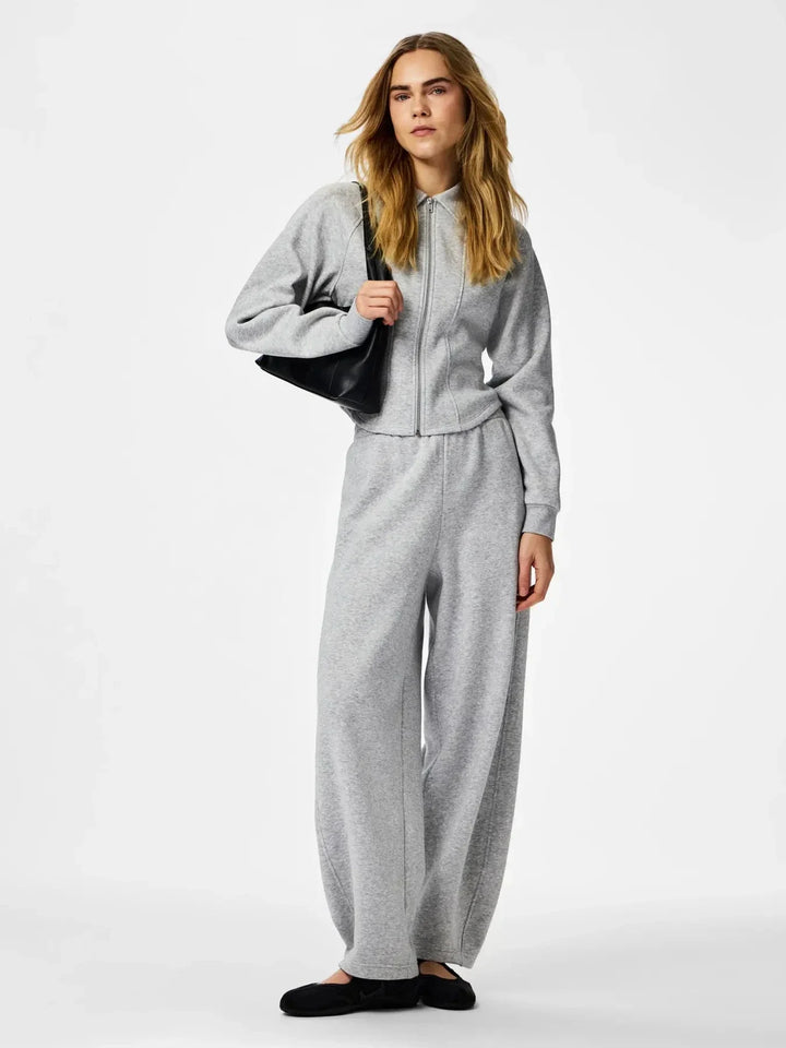 Pieces - Pcfilucca Barrel Pants - 5080302 Light Grey Melange Sweatpants 