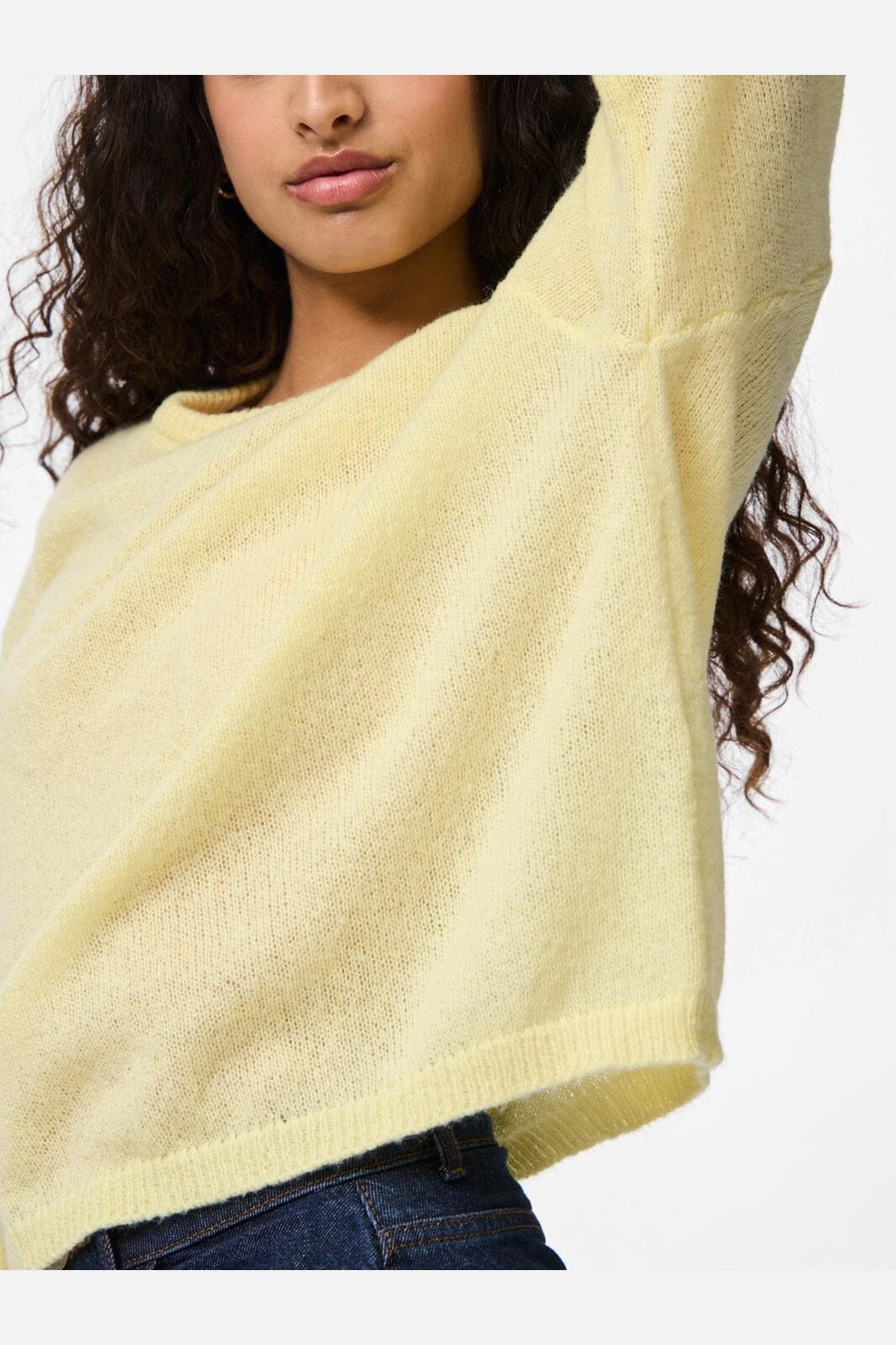 Pieces - Pcida Ls O-Neck Knit - 4805044 French Vanilla