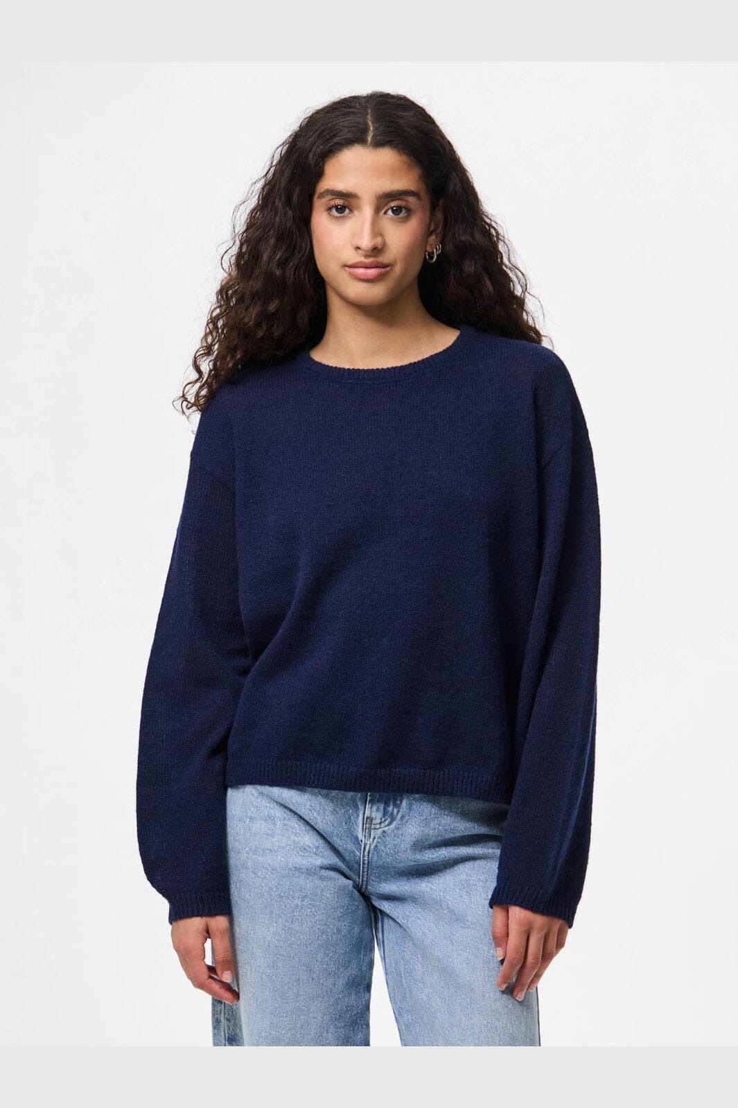 Pieces - Pcida Ls O-Neck Knit - 4805045 Maritime Blue