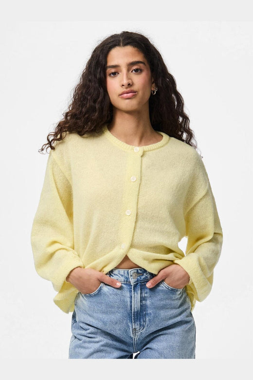 Pieces - Pcida Ls O-Neck Knit Cardigan - 4805040 French Vanilla